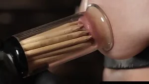 Tatted Vanessa Vega destroyed by perv dudes BDSM clothespin torment