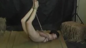 Asian slut is properly tied up by her man bdsm style